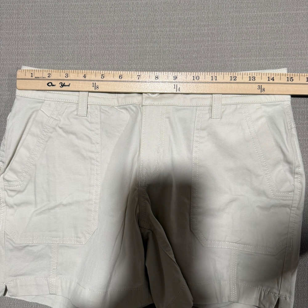 Prana Elle Shorts Womens 4 Chalk White Organic Cotton Stretch Hiking Gorpcore - Picture 6 of 8